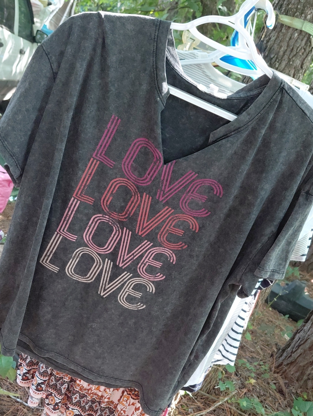 Maurices Black Tee with Pink Graphic